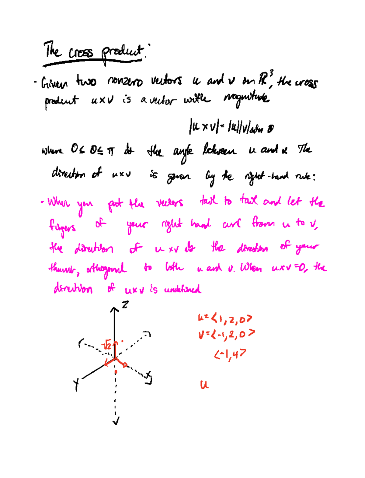 Cross Products MATH 2153 Studocu