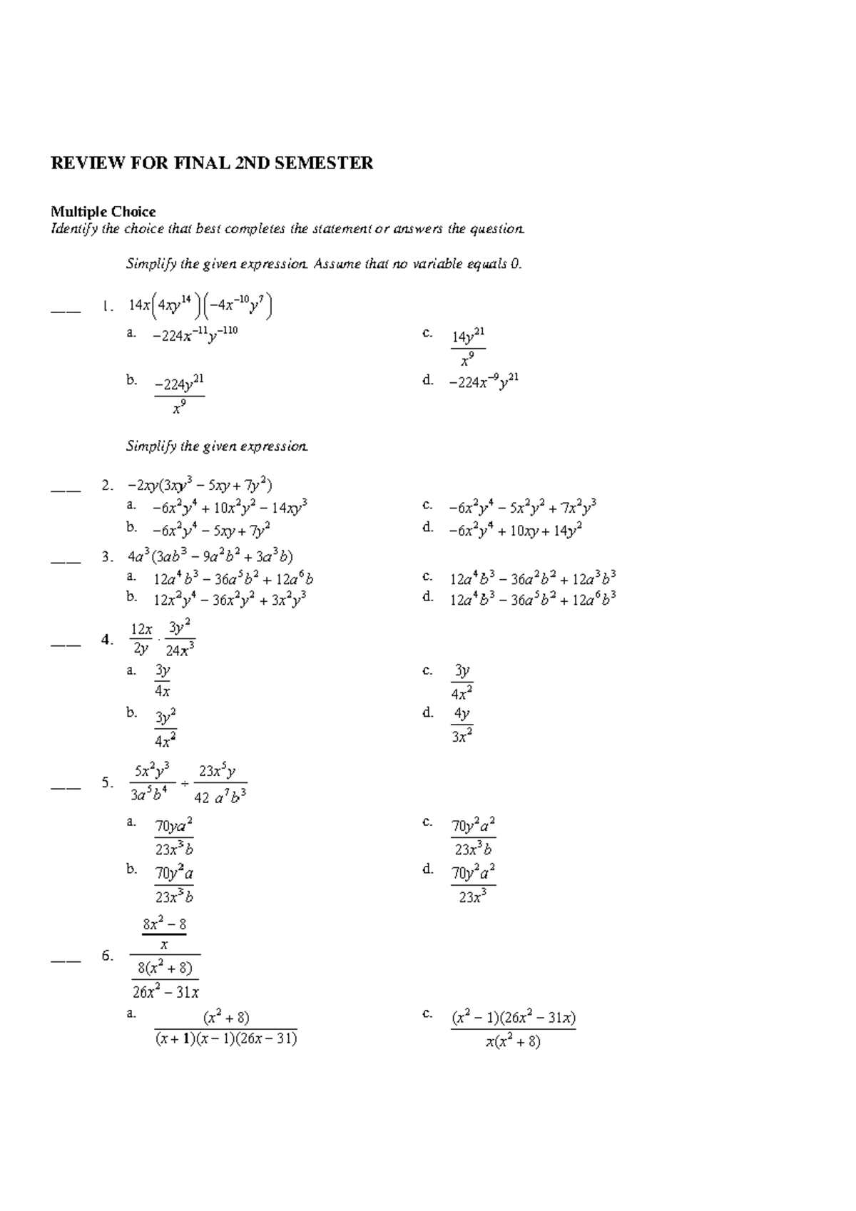 Examen 04 7 May 2020, questions and answers - REVIEW FOR FINAL 2ND ...