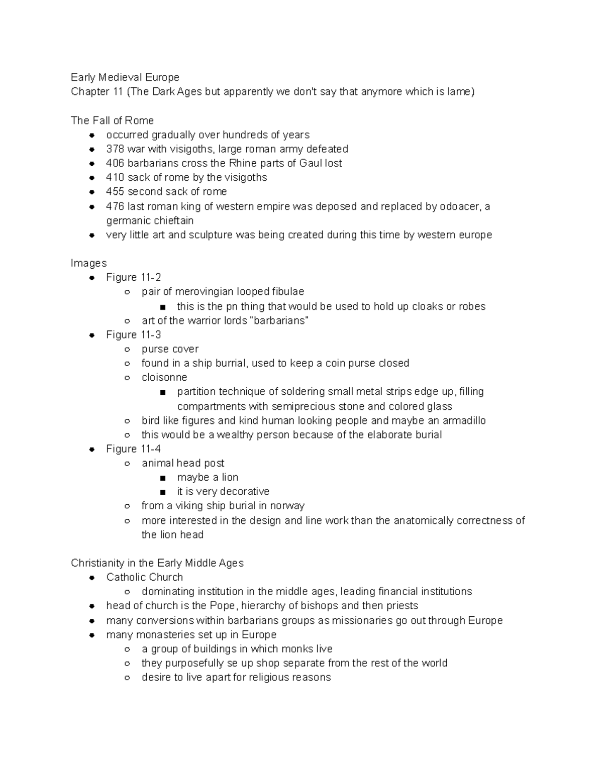 Early Medieval Europe - Lecture notes 2 - Early Medieval Europe Chapter ...