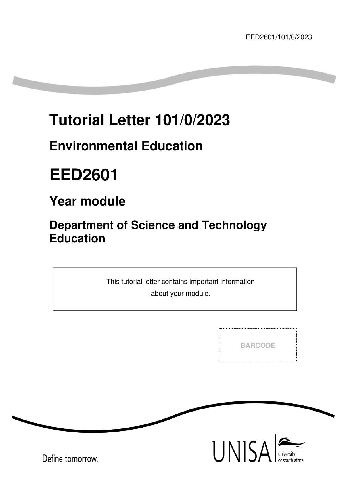 EED2601 TUT101 - ESC 3701 - Unisa - Studocu