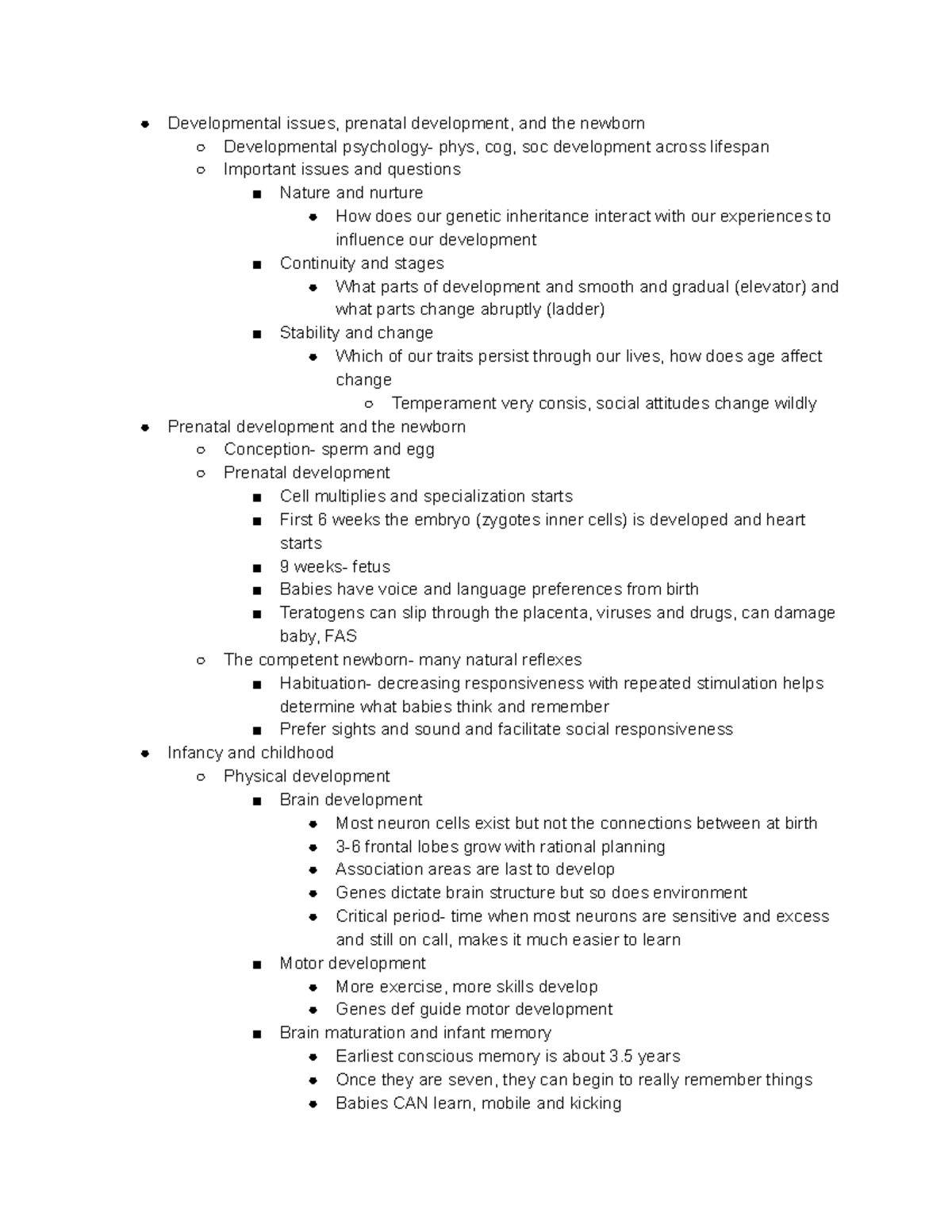 Chapter 4 Developmental Psychology - Developmental issues, prenatal ...