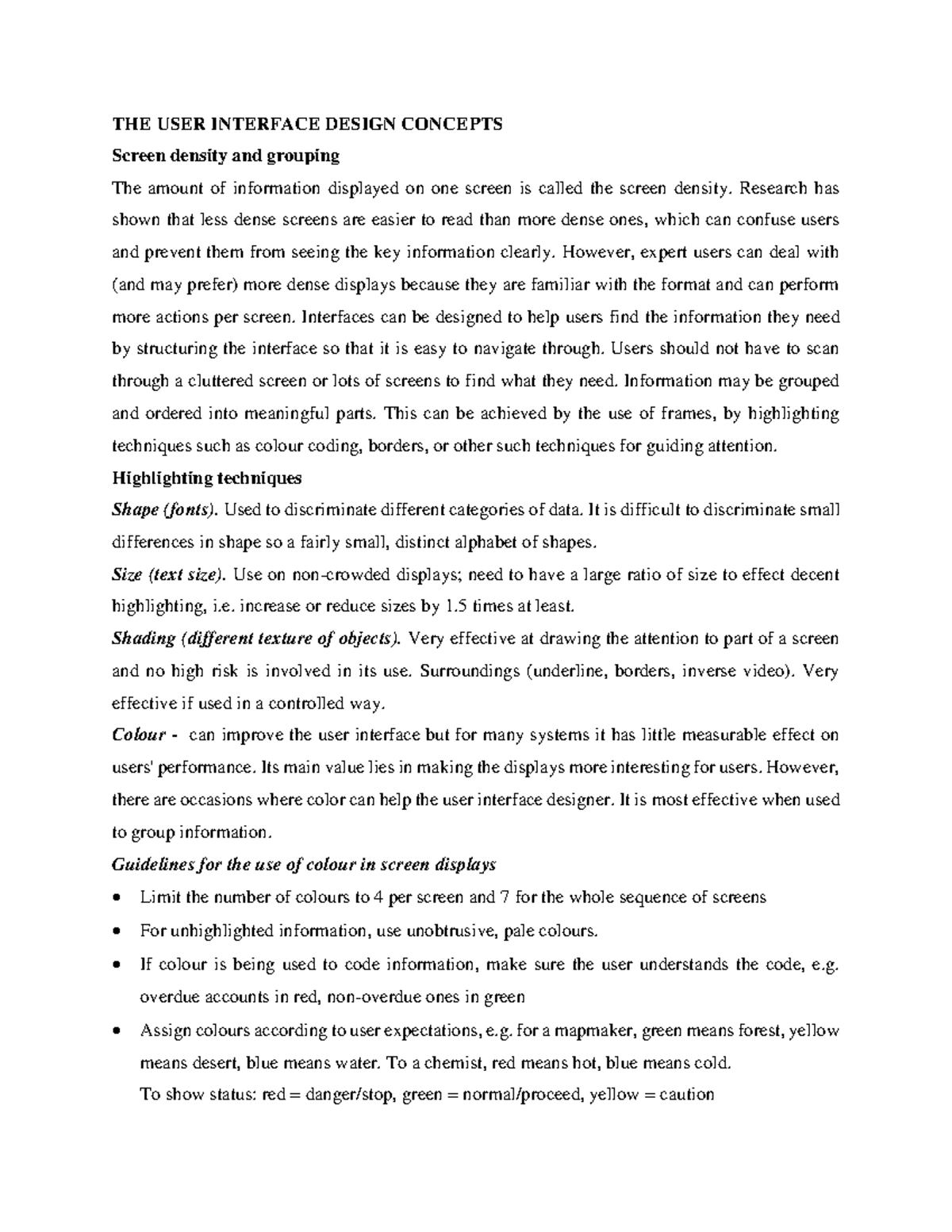 Lesson 31 The User Interface Design Concepts THE USER INTERFACE