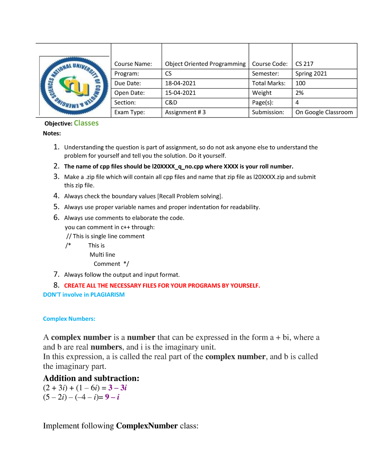 assignment number bank