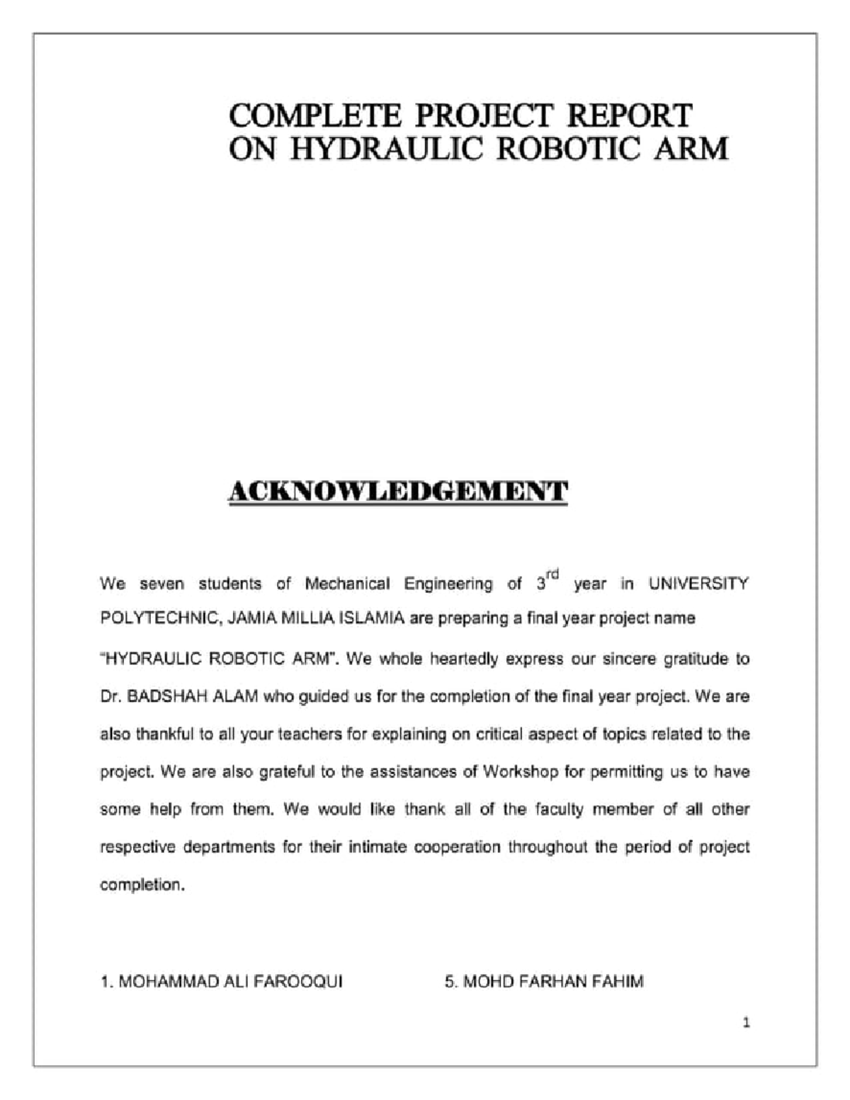 Projectreportonhydraulicroboticarm Introduction to Educational