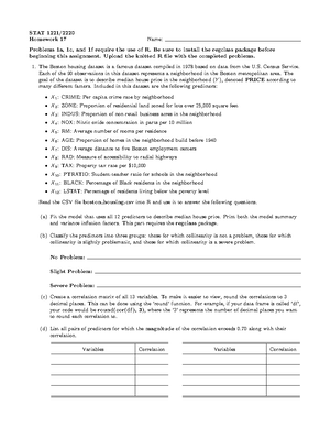 Homework 6 Problems - hw6 - STAT 1221/ Homework 6 Name: Problem 1e ...