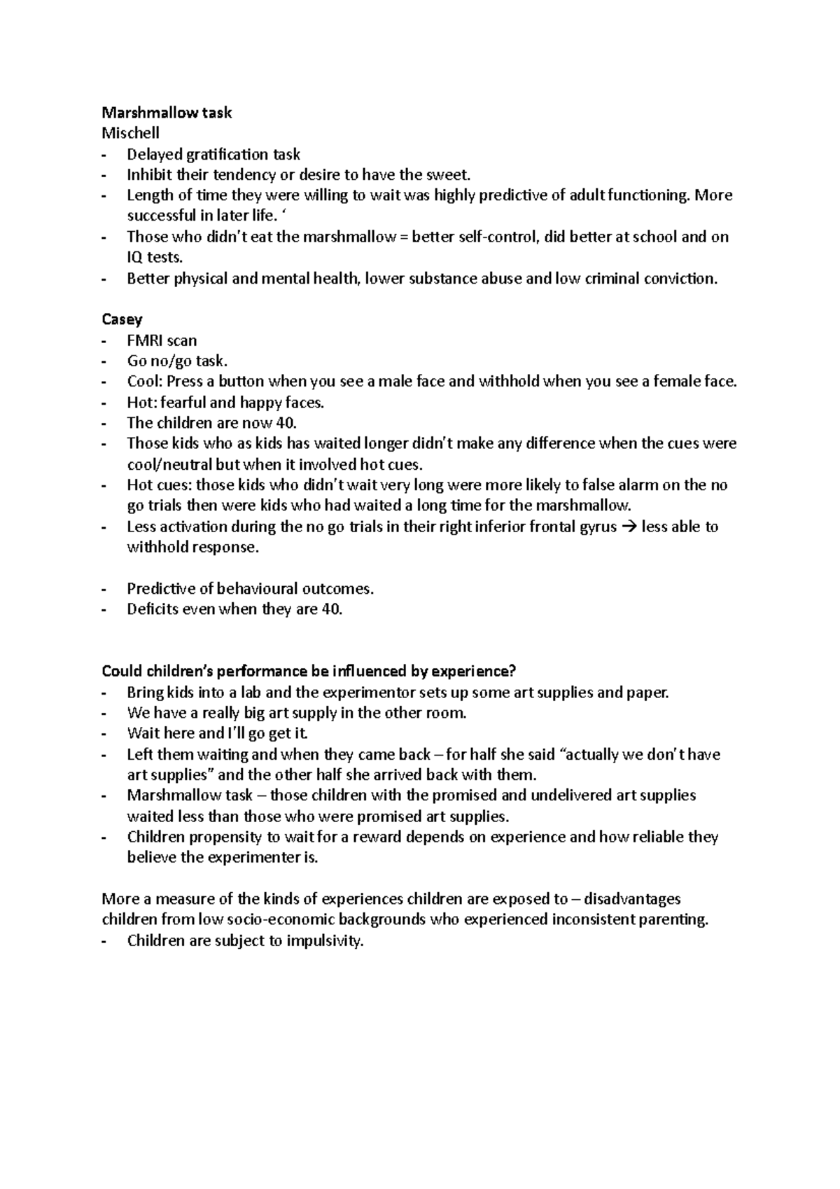 3341 notes - Marshmallow task Mischell Delayed gratification task ...
