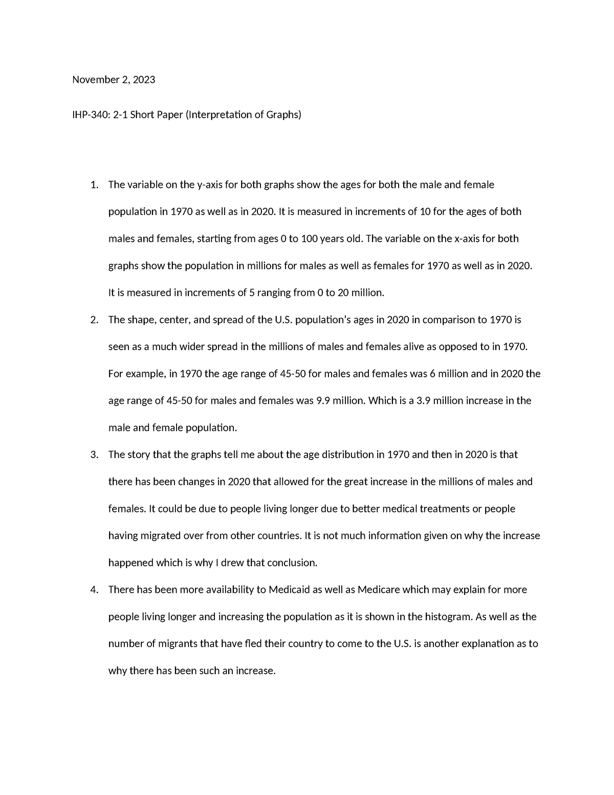 Shantiel Morel- 2-1 Assignment - November 2, 2023 IHP-340: 2-1 Short ...