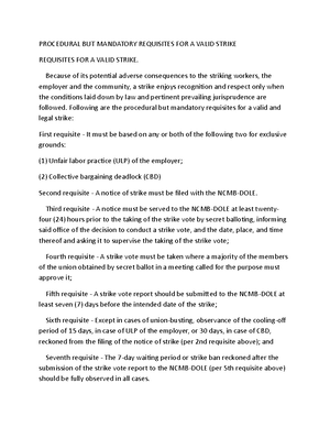 Labor 1 - Notes - STRIKES IN HOSPITALS, CLINICS AND MEDICAL ...