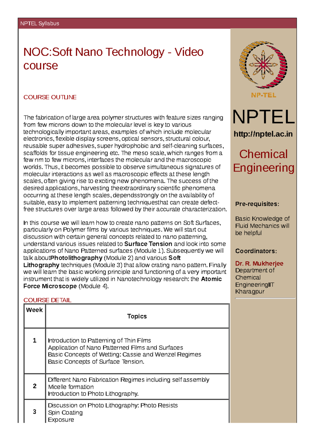 103105122 - Thermodynamics - NPTEL Syllabus NOC:Soft Nano Technology ...