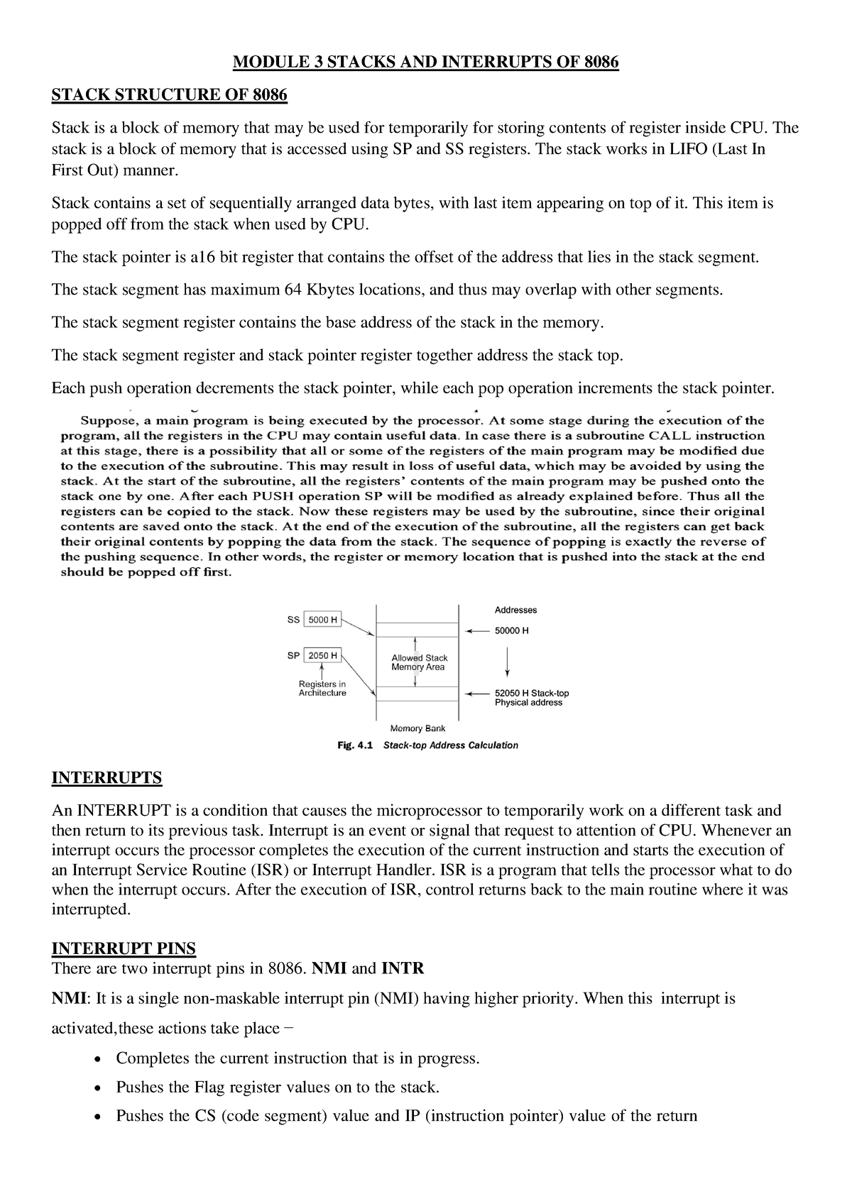 KTU S5 MPMC Module 3 Notes - MODULE 3 STACKS AND INTERRUPTS OF 8086 ...