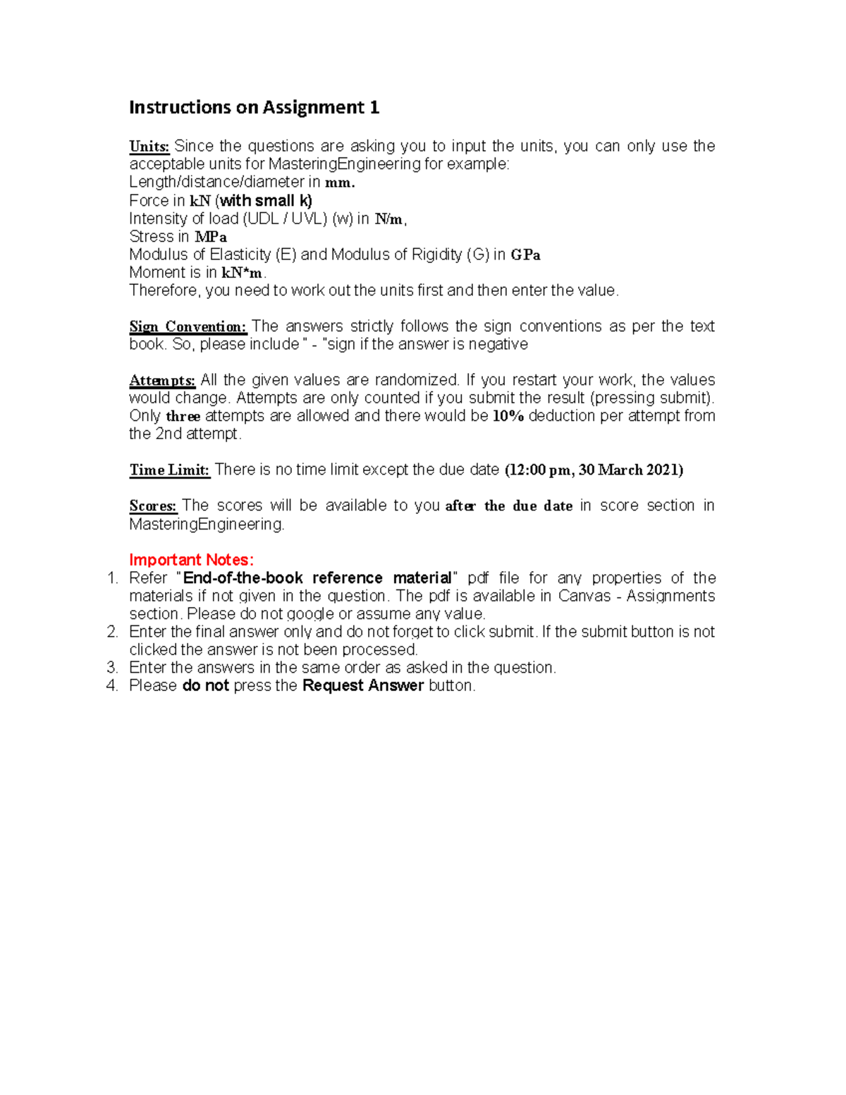 Instructions on Assignment 1-1 - Instructions on Assignment 1 Units ...