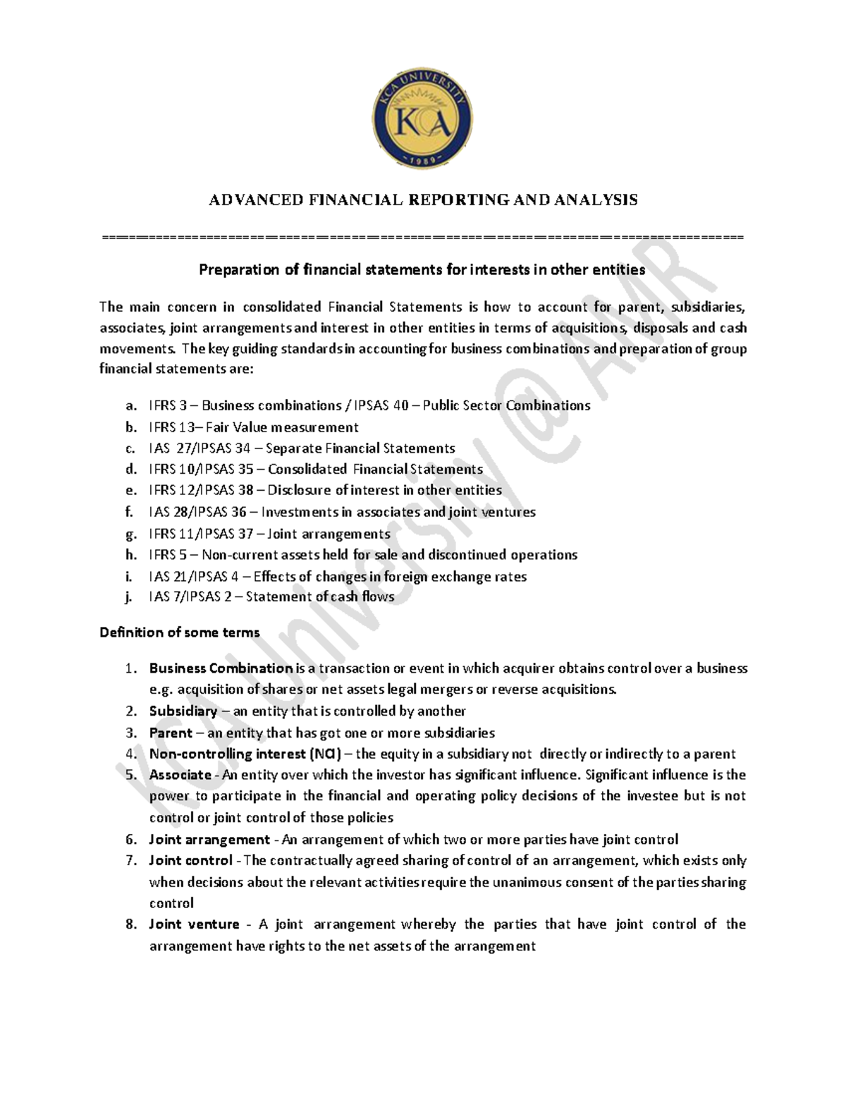 Consolidated Financial Statements 2022 - The key guiding standards in ...