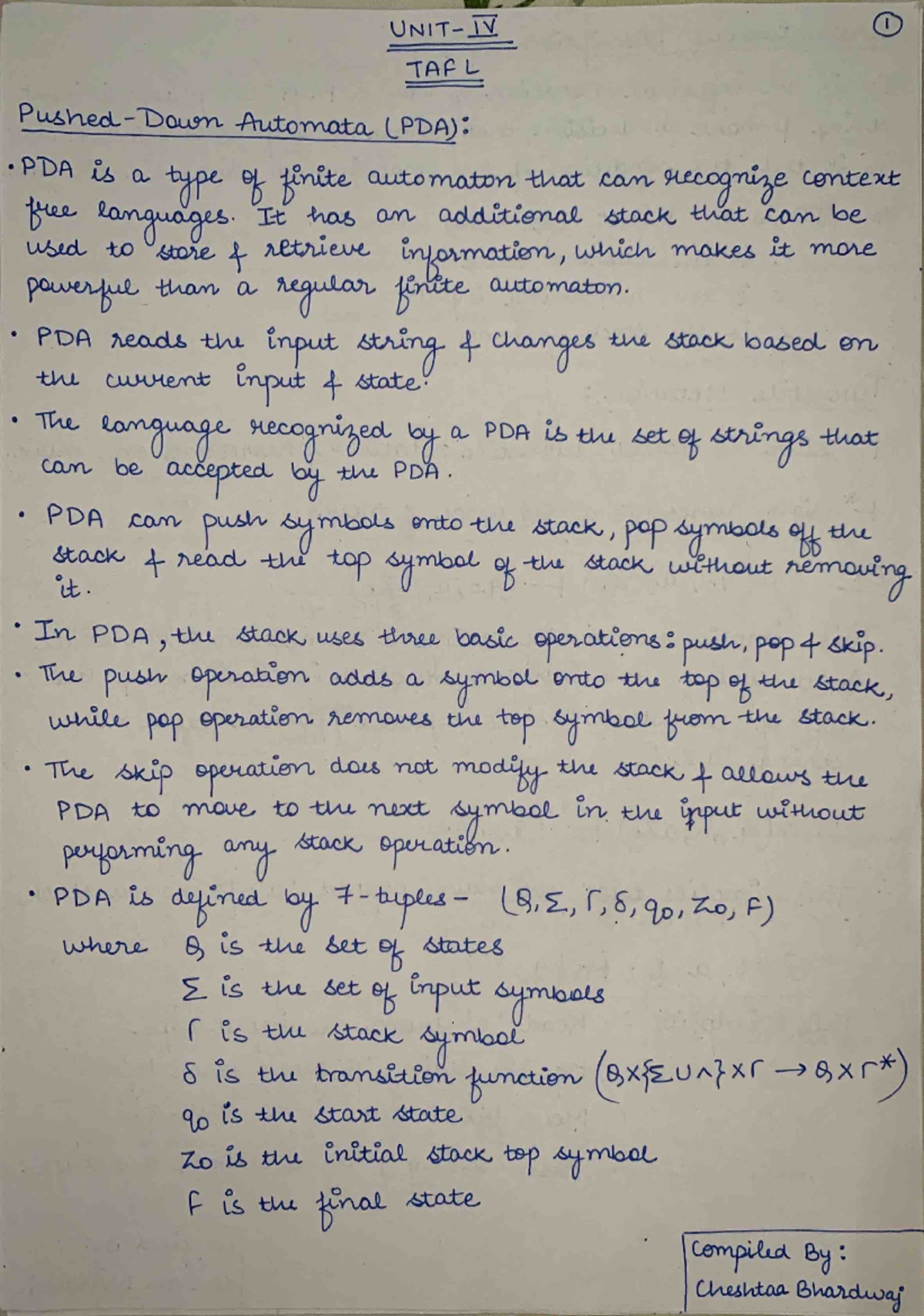 TAFL Unit-4 Notes - B.Tech CSE (2nd Year) - Studocu