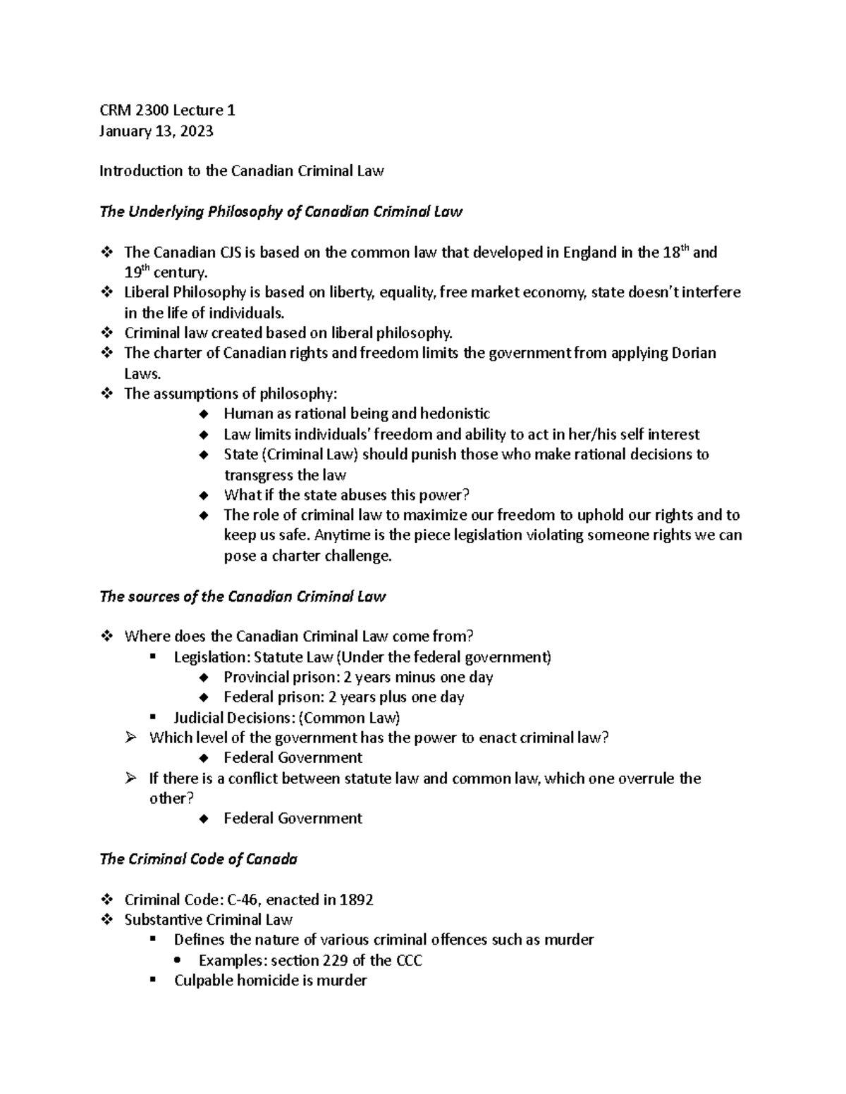 CRM 2300 Lecture 1 - CRM 2300 Lecture 1 January 13, 2023 Introduction ...