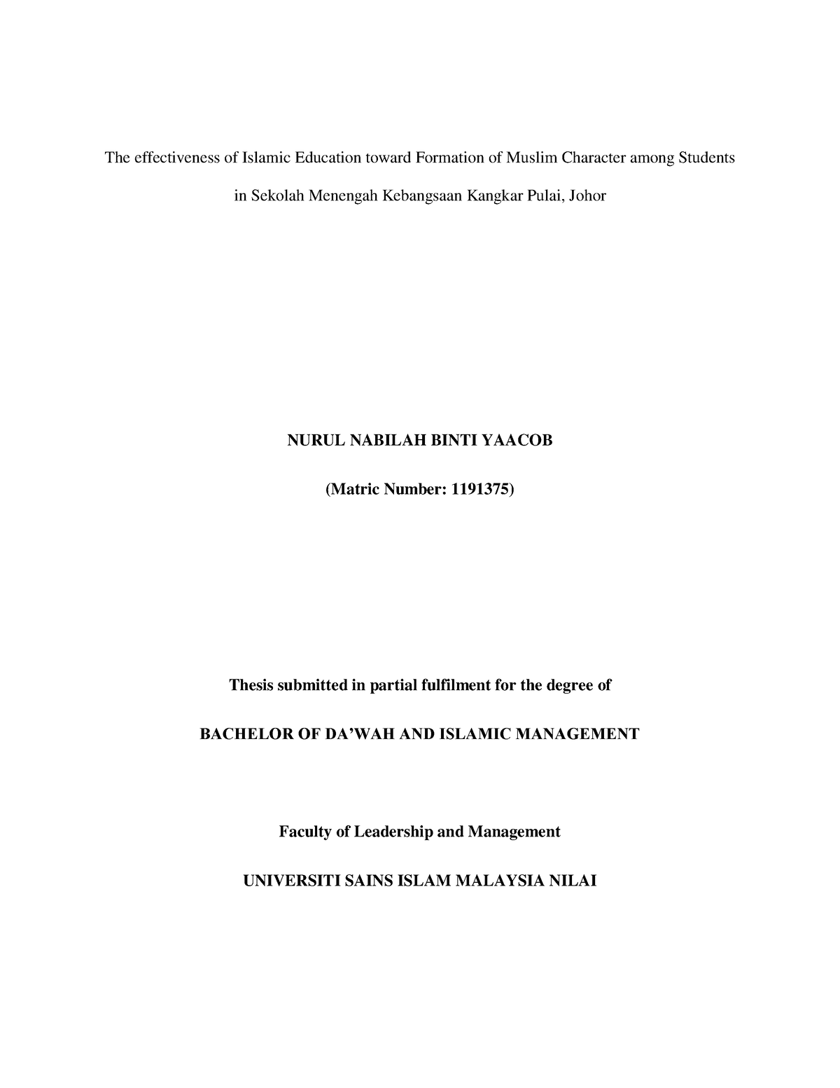 phd thesis islamic studies pdf