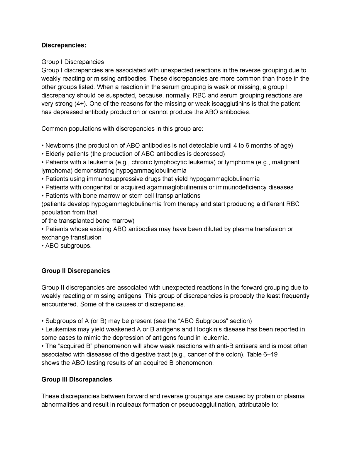 Discrepancies - Medtech - Discrepancies: Group I Discrepancies Group I ...