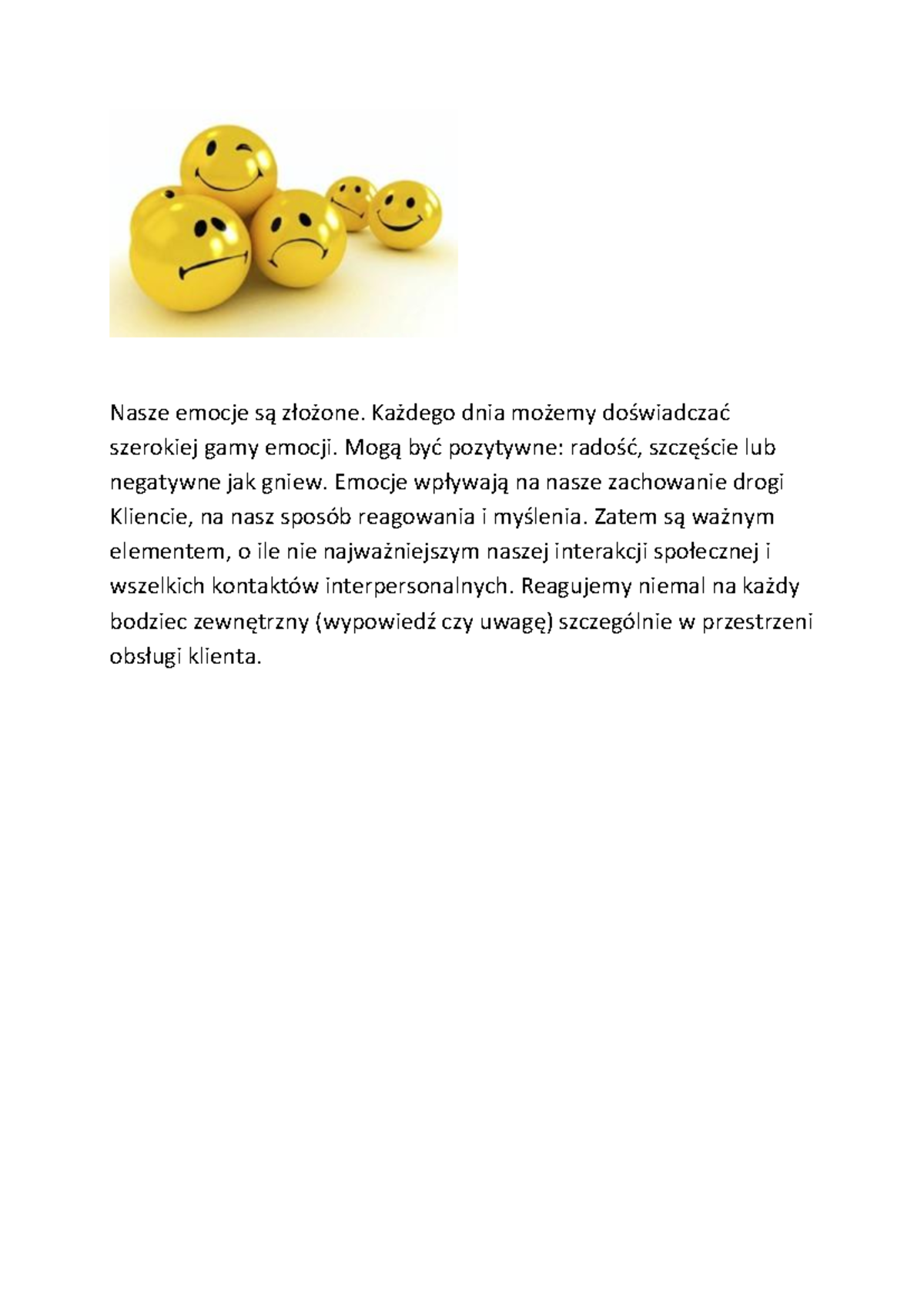 Zadanie 1 Zadanie 2 - Emocje - Psychologia Emocji I Motywacji - Nasze ...