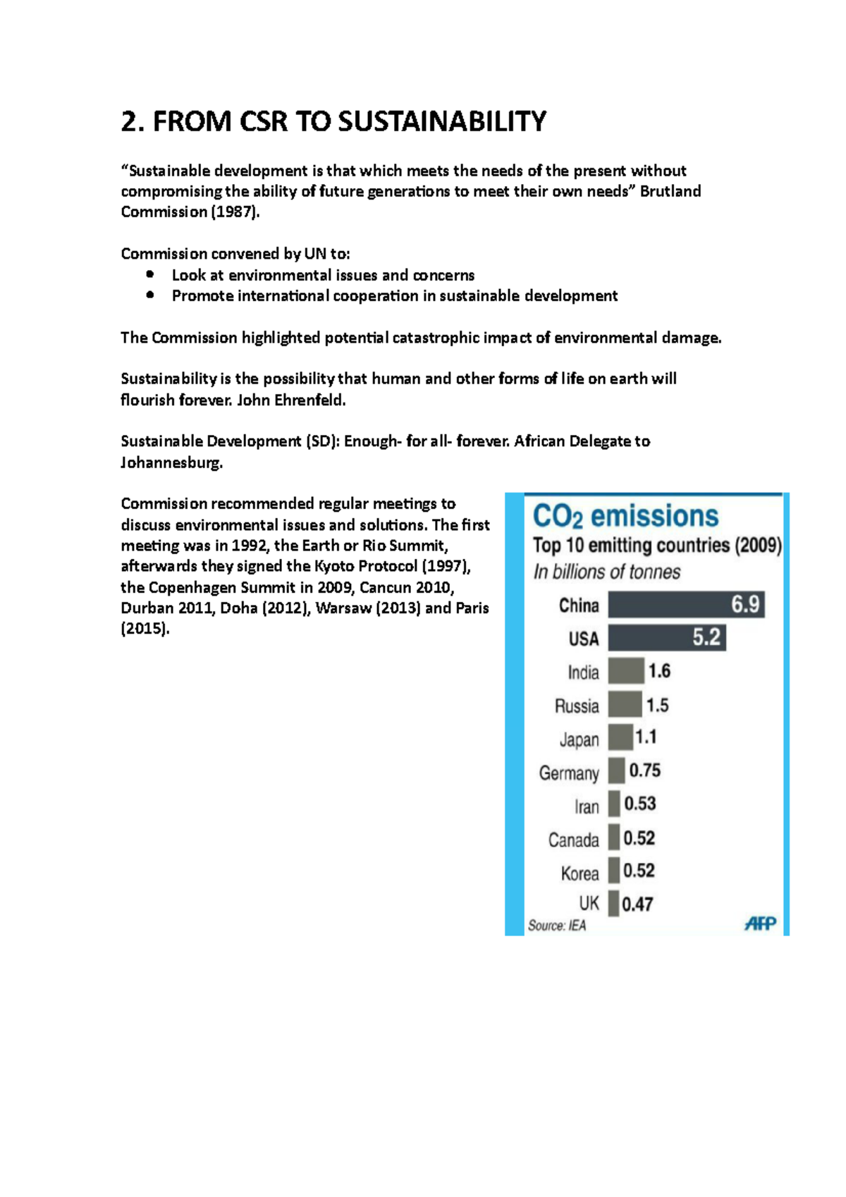 Business Sustainability - 2. FROM CSR TO SUSTAINABILITY “Sustainable ...