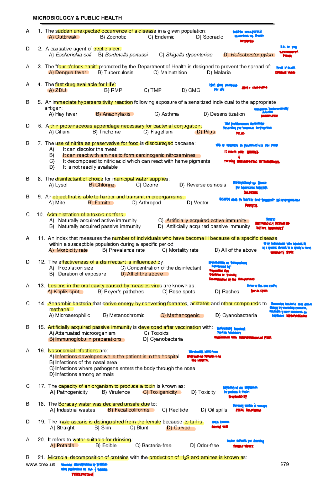 Microbiology & Parasitology Answer Key- Green Pacop - A 1. The Sudden ...