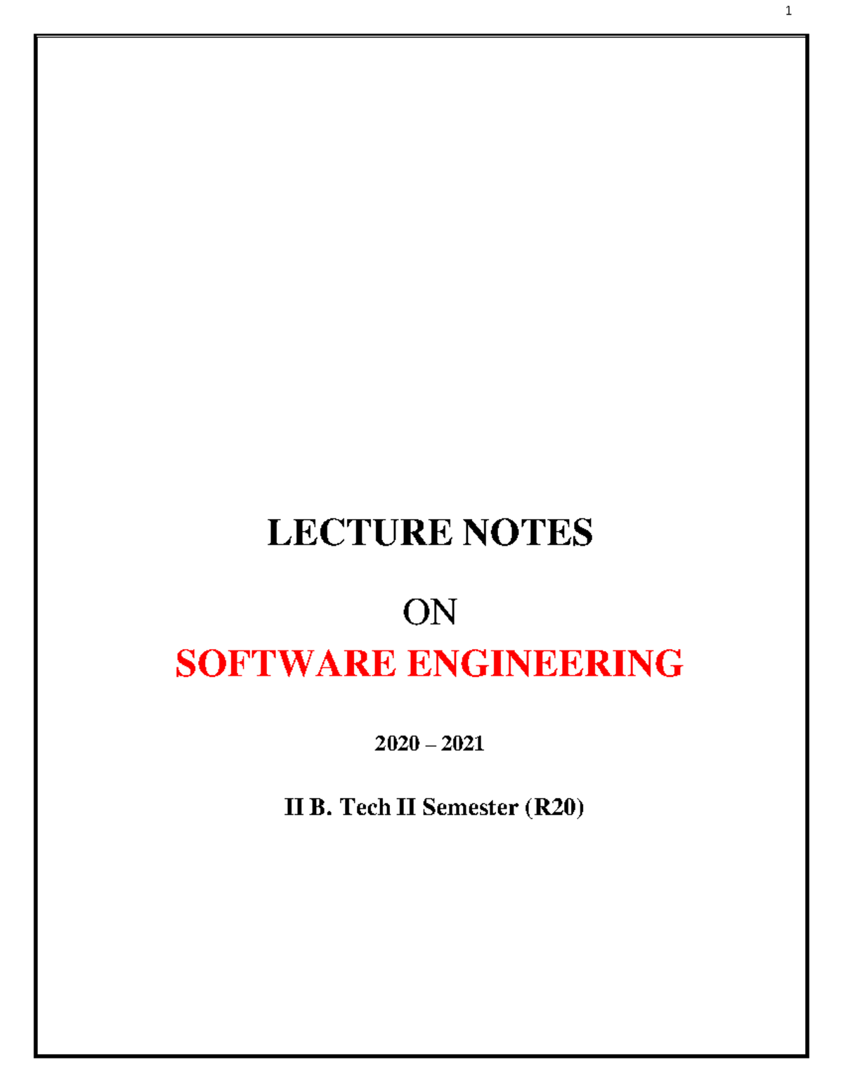 SE-UNIT-III (1) - share - LECTURE NOTES ON SOFTWARE ENGINEERING 2020 ...