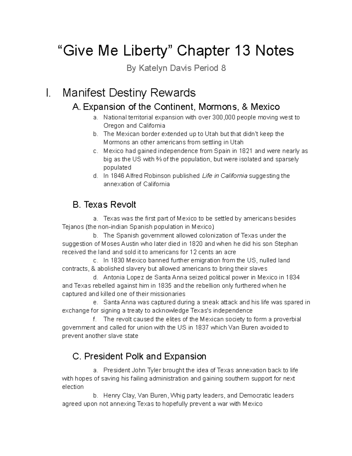 Give Me Liberty Chapter 13 Notes ???Give Me Liberty??? Chapter 13 Notes