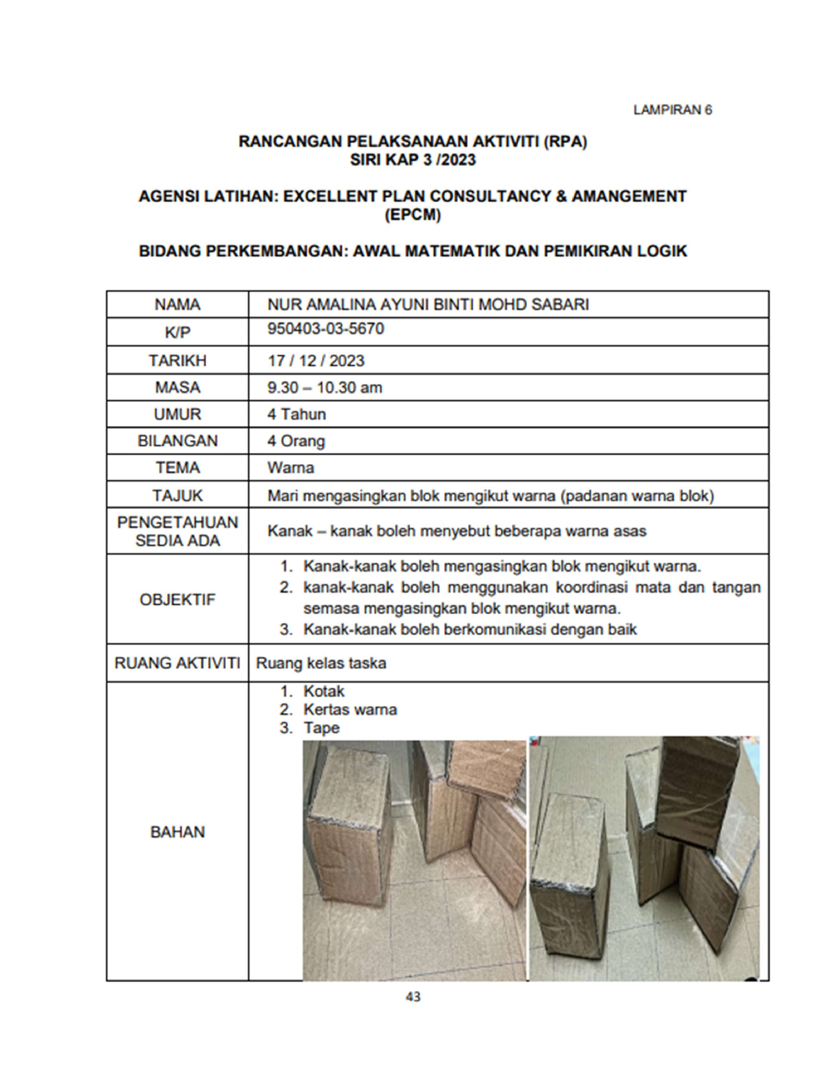 Rpa Perkembangan Awal Matematik Dan Pemikiran Logik - Early Childhood ...