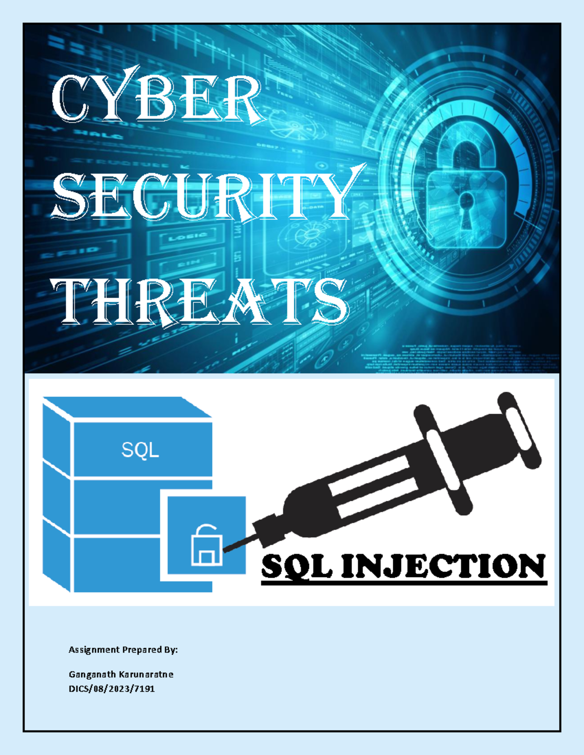 CS Attacks - SQL Injection - Assignment (Completed) - Assignment ...