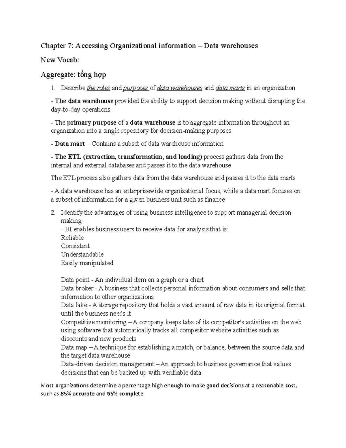 Chapter 7 - Chapter 7: Accessing Organizational information – Data ...