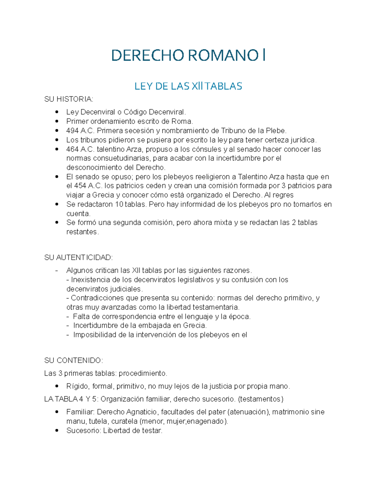 Xll Tablas DEL Derecho Romano DERECHO ROMANO l LEY DE LAS Xll TABLAS