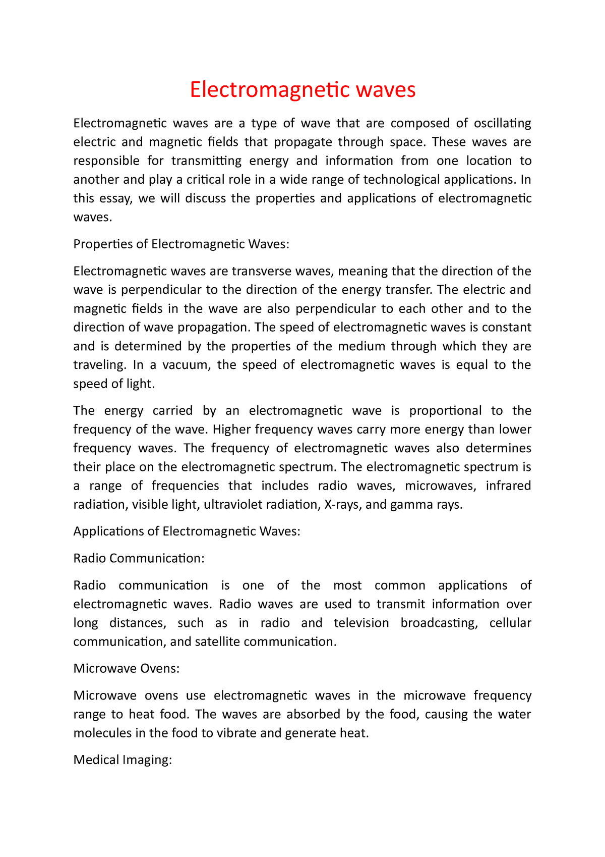 Electromagnetic Waves - Electromagnetic Waves Electromagnetic Waves Are ...