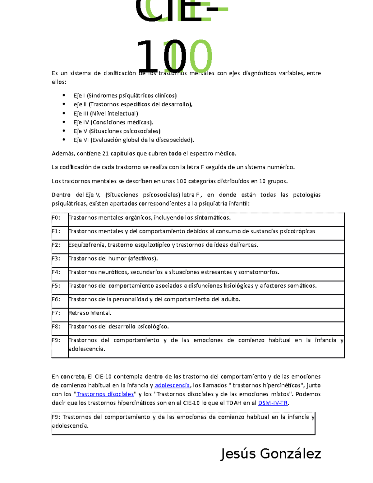 CIE 10 y DSM 5 en la salud mental de los pacientes Medicina Interna UADY Studocu