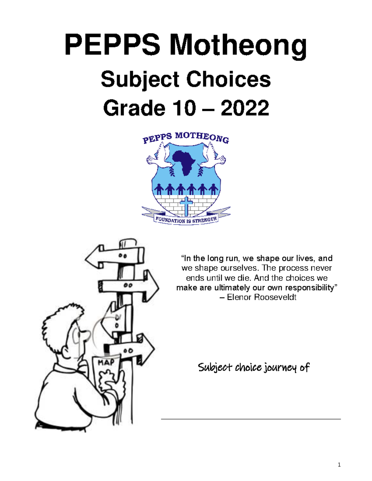 Subject choice support booklet gr 10 2022 - PEPPS Motheong Subject ...