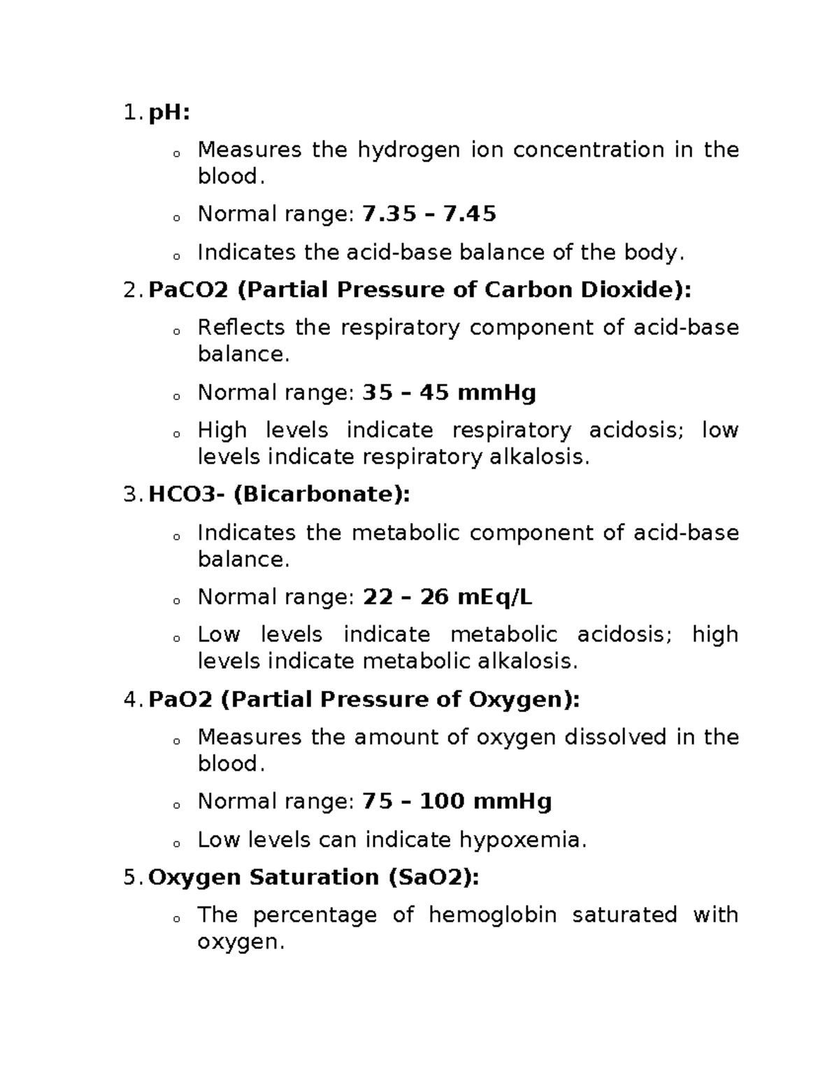 Review over MS - 1. pH: o Measures the hydrogen ion concentration in ...