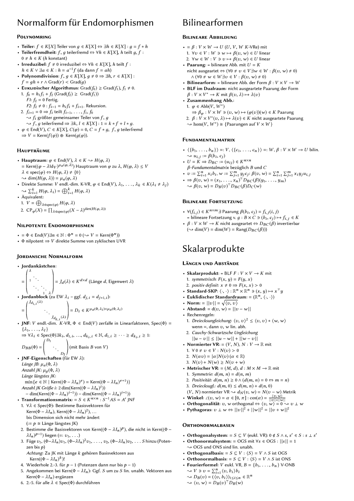 Zusammenfassung Lineare Algebra Ii Studocu