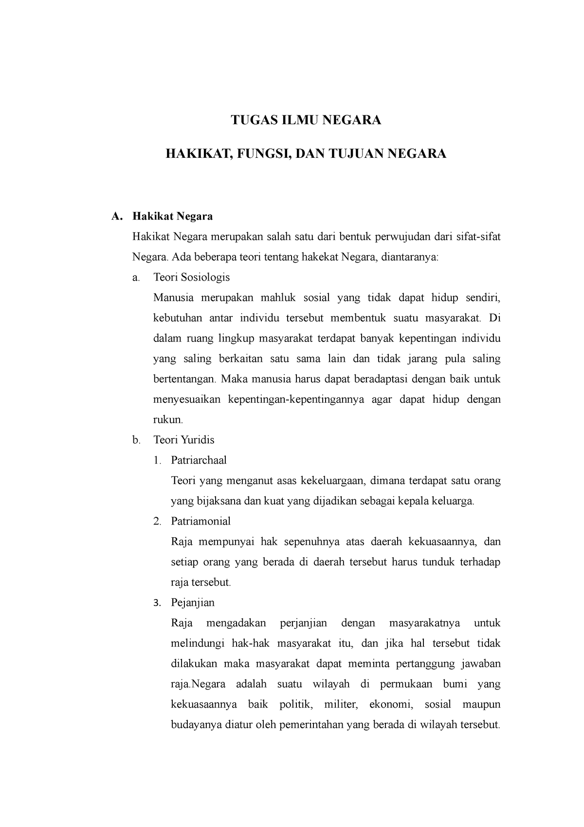 Tugas ILMU Negara 2 - TUGAS ILMU NEGARA HAKIKAT, FUNGSI, DAN TUJUAN ...