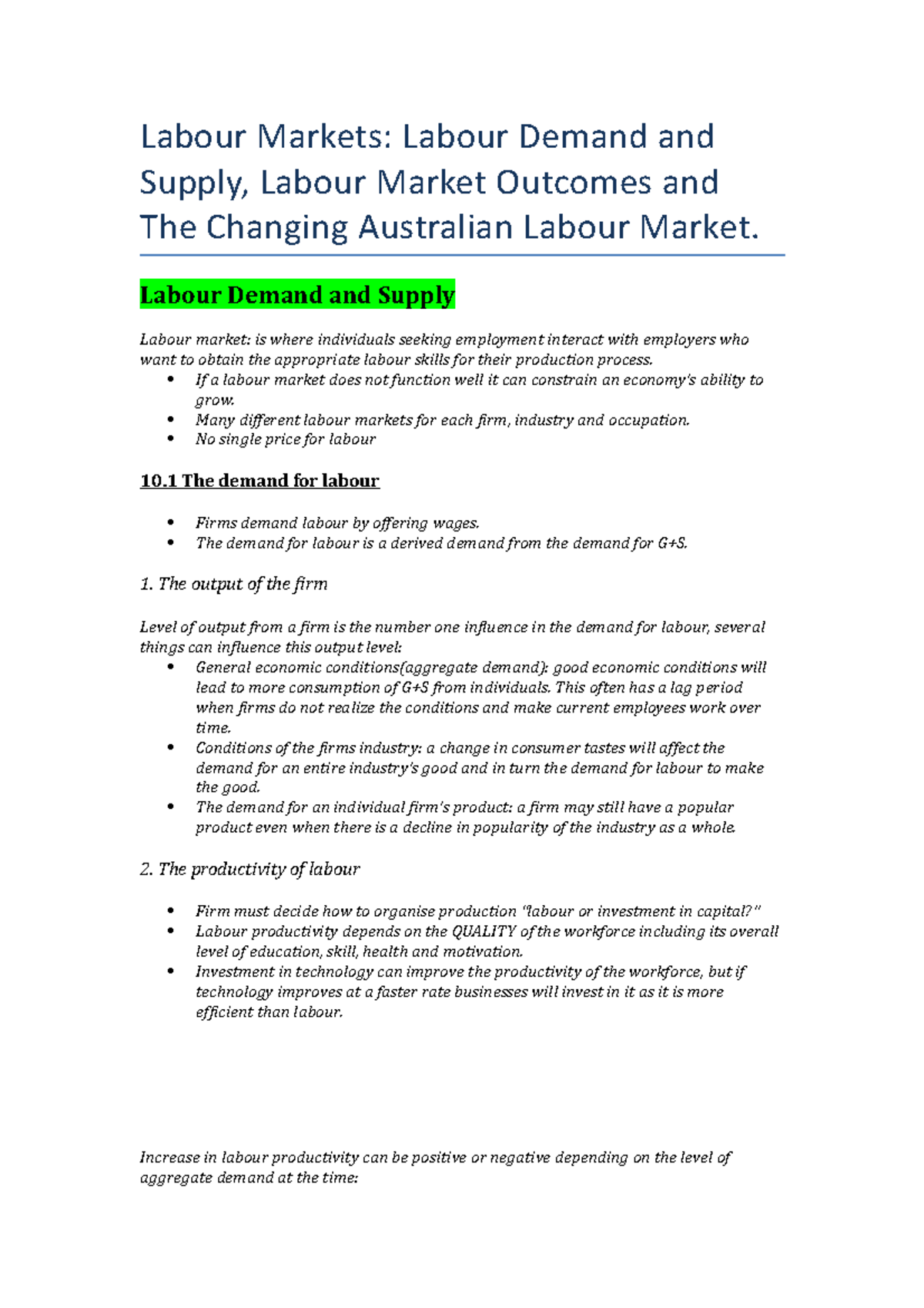 case study labour market