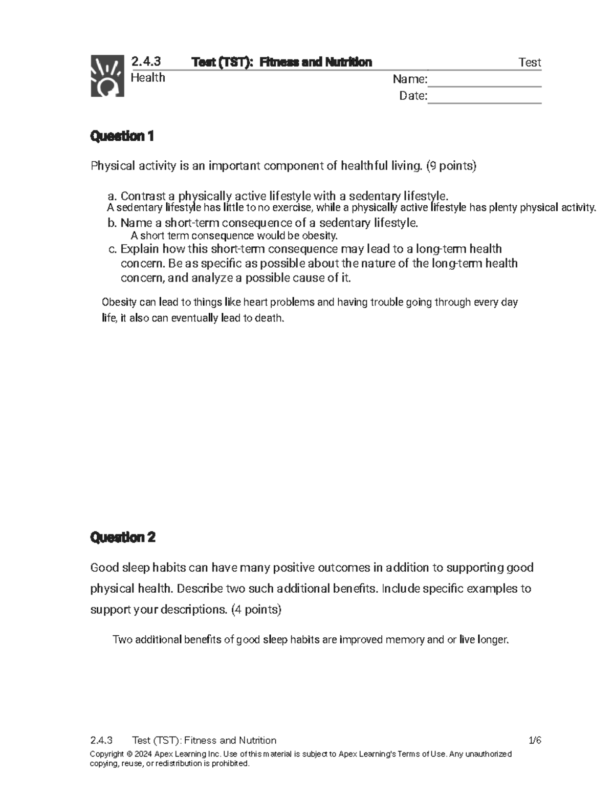 Kami Export - 2.4.3 Test (TST) - Fitness and Nutrition (Test) (3) 2004 ...