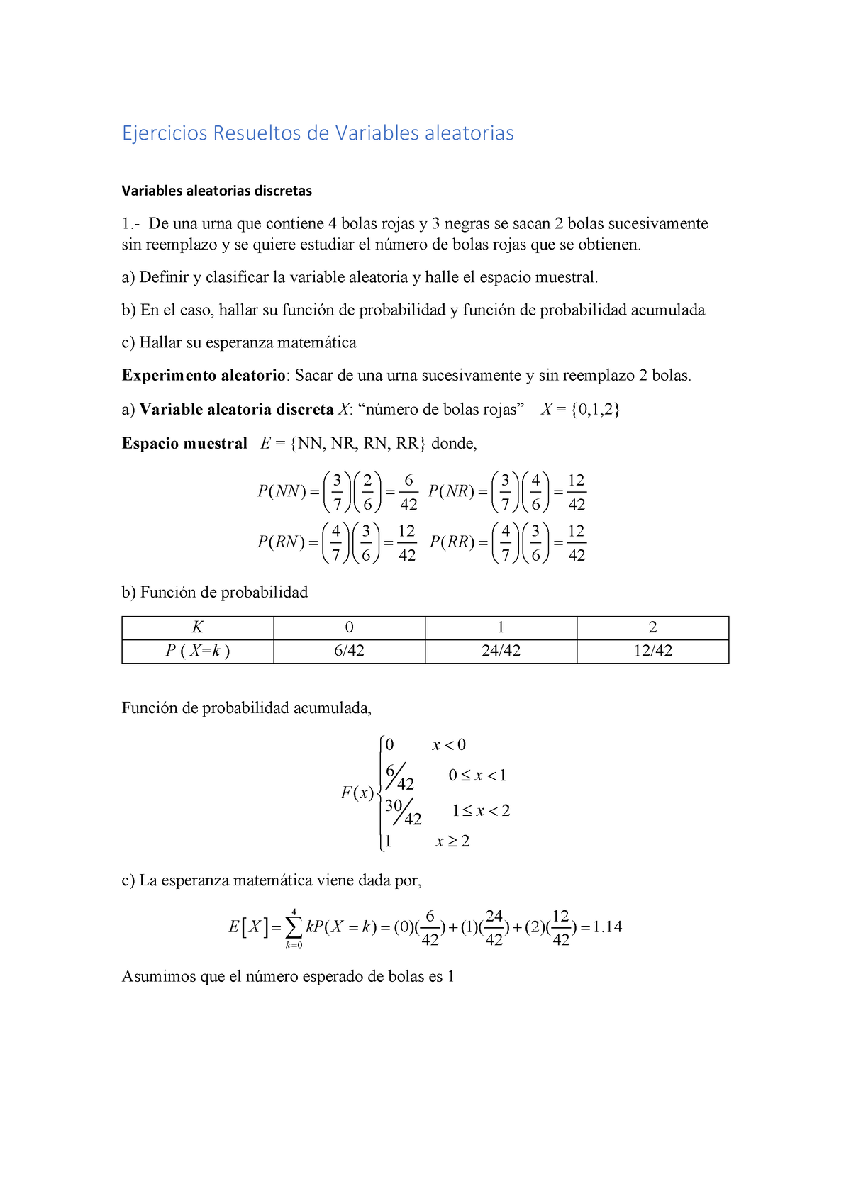 3.2022 Ejercicios Resueltos De Variables Aleatorias - Ejercicios ...