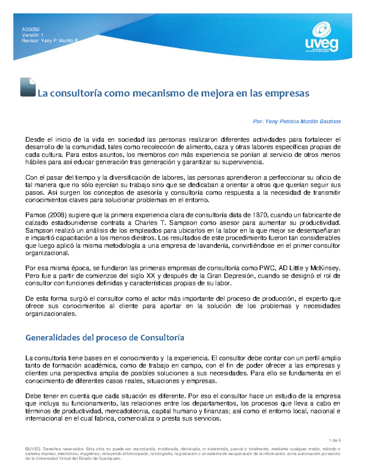 1.- La consultoría como mecanismo de mejora en las empresas - Versión ...