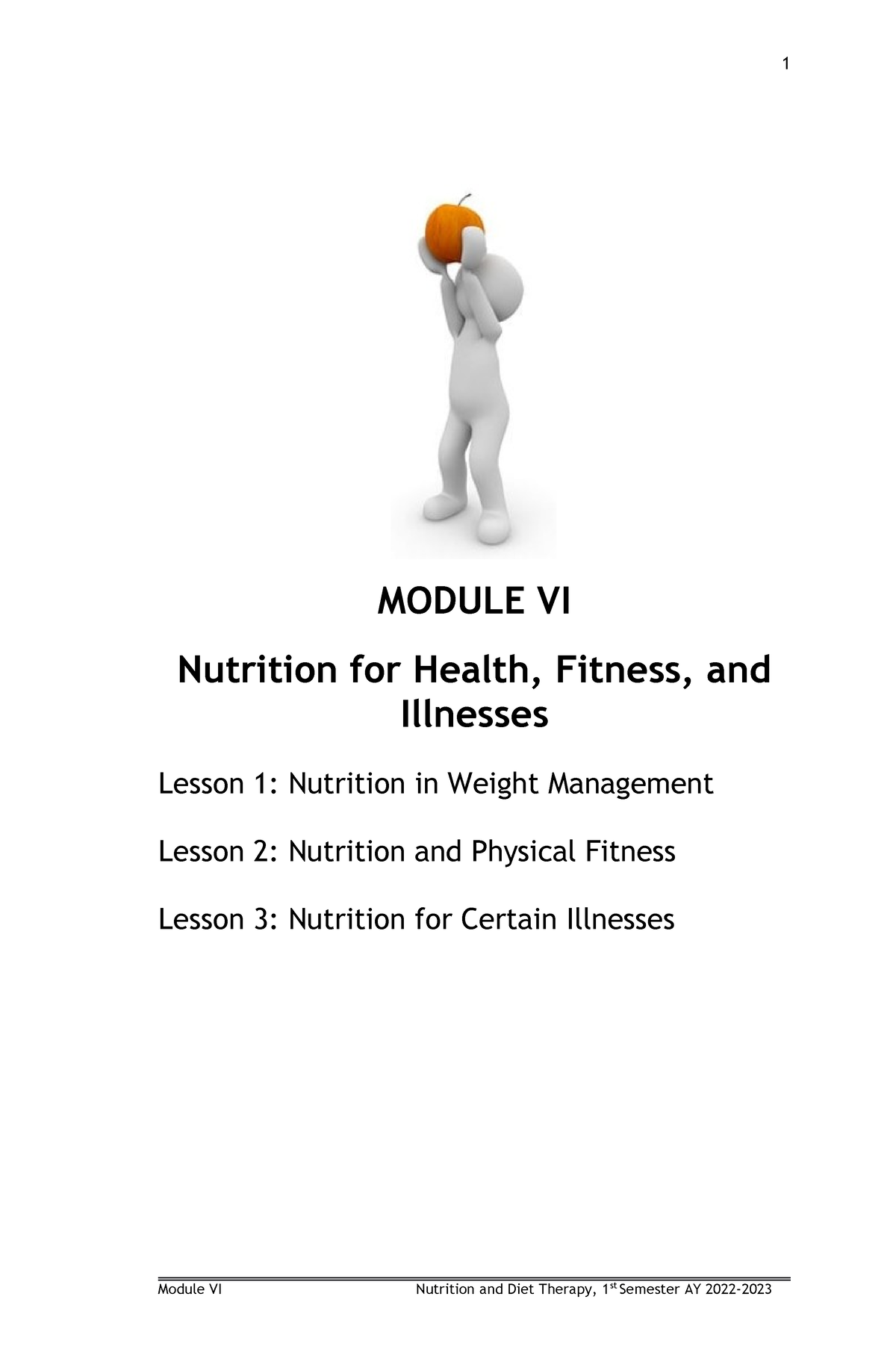 Module-VI - Module-VI - MODULE VI Nutrition For Health, Fitness, And ...