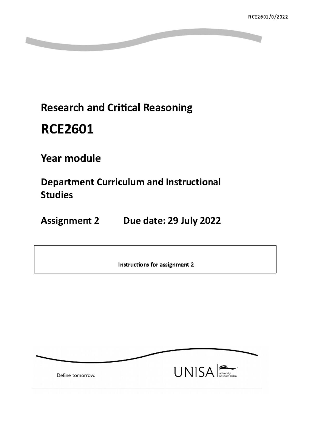 a research problem is only feasible when rce2601