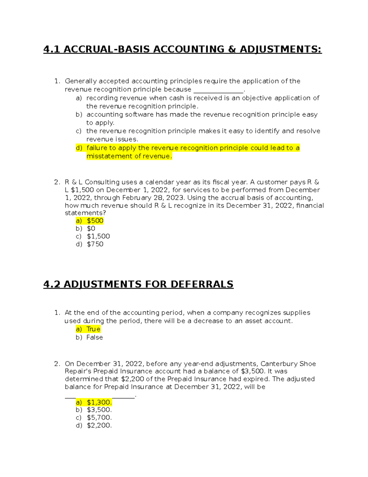Adaptive reading CH 4 - assignments small - 4 ACCRUAL-BASIS ACCOUNTING ...