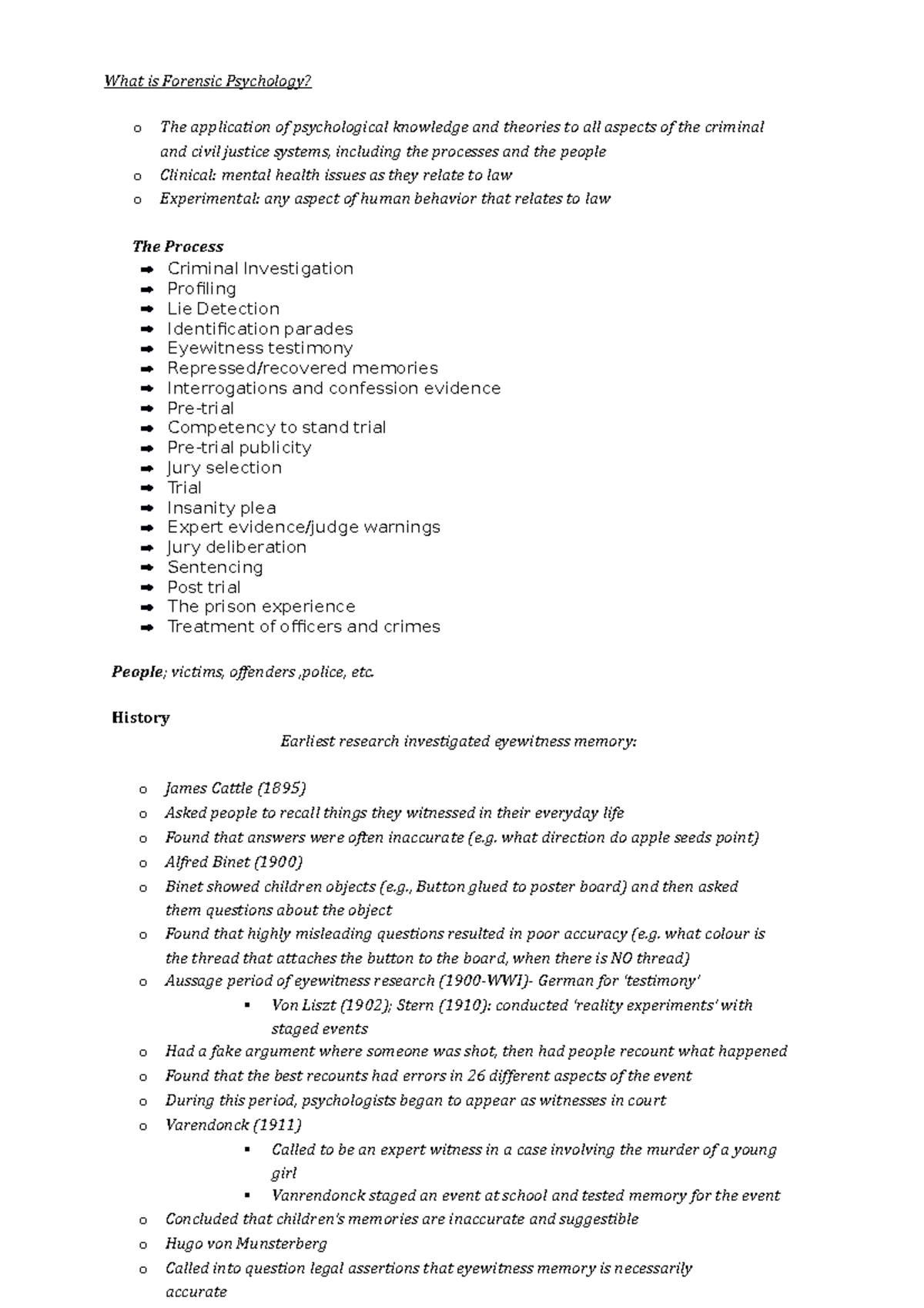 Forensic Psychology - Summary Of That Lesson - What Is Forensic ...