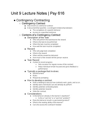 Unit 1 Lecture Notes 616 - Unit 1 Lecture Notes | 616 Behavior Change ...