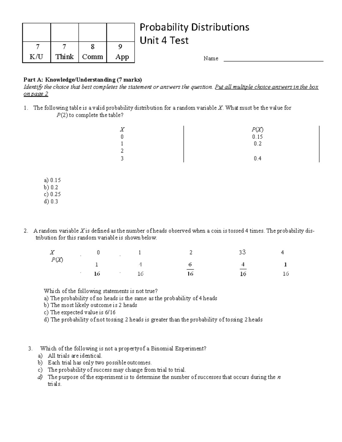 1598281698-Unit4 Probability Distributions Test - 33 Probability ...