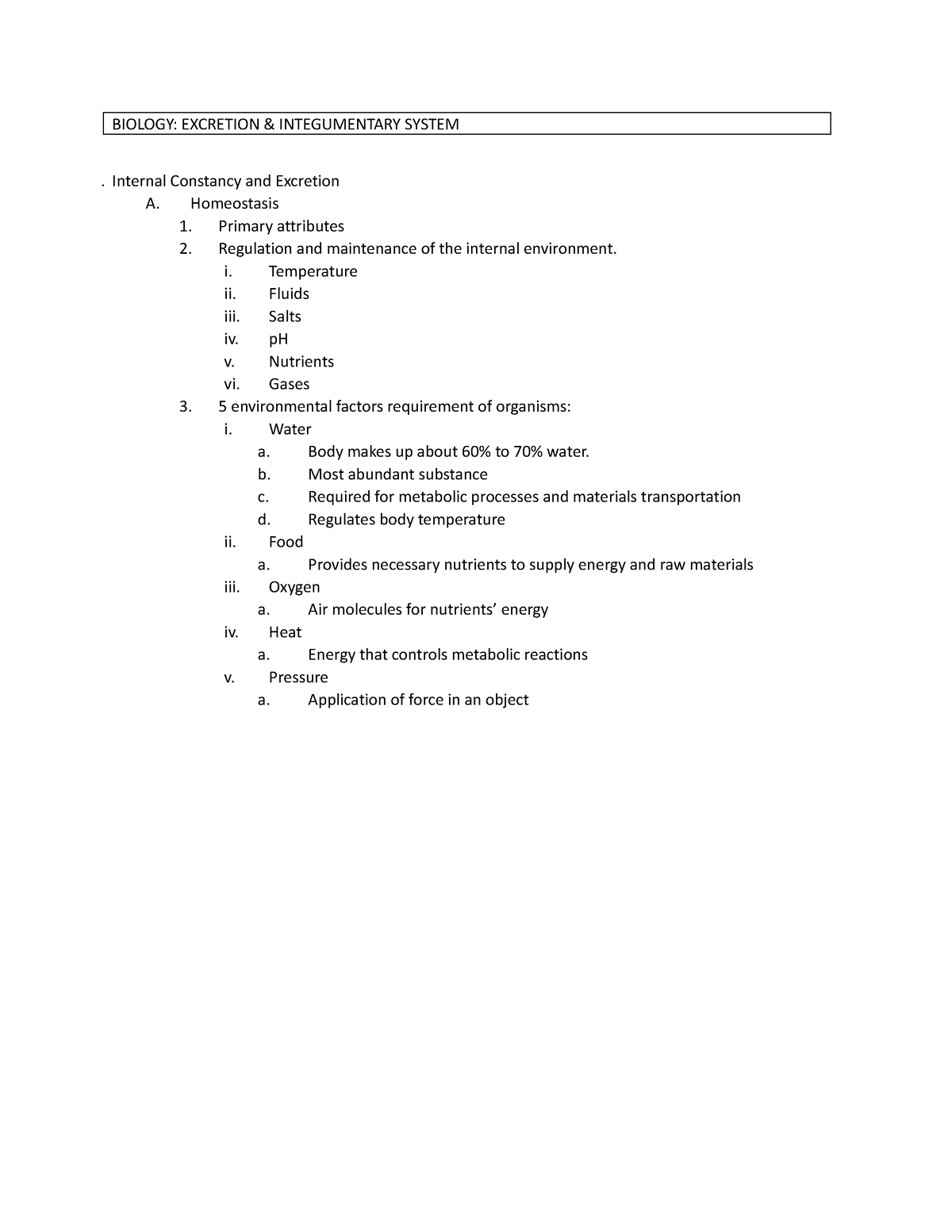 Reviewer of 5th Exam - Notes - BIOLOGY: EXCRETION & INTEGUMENTARY ...