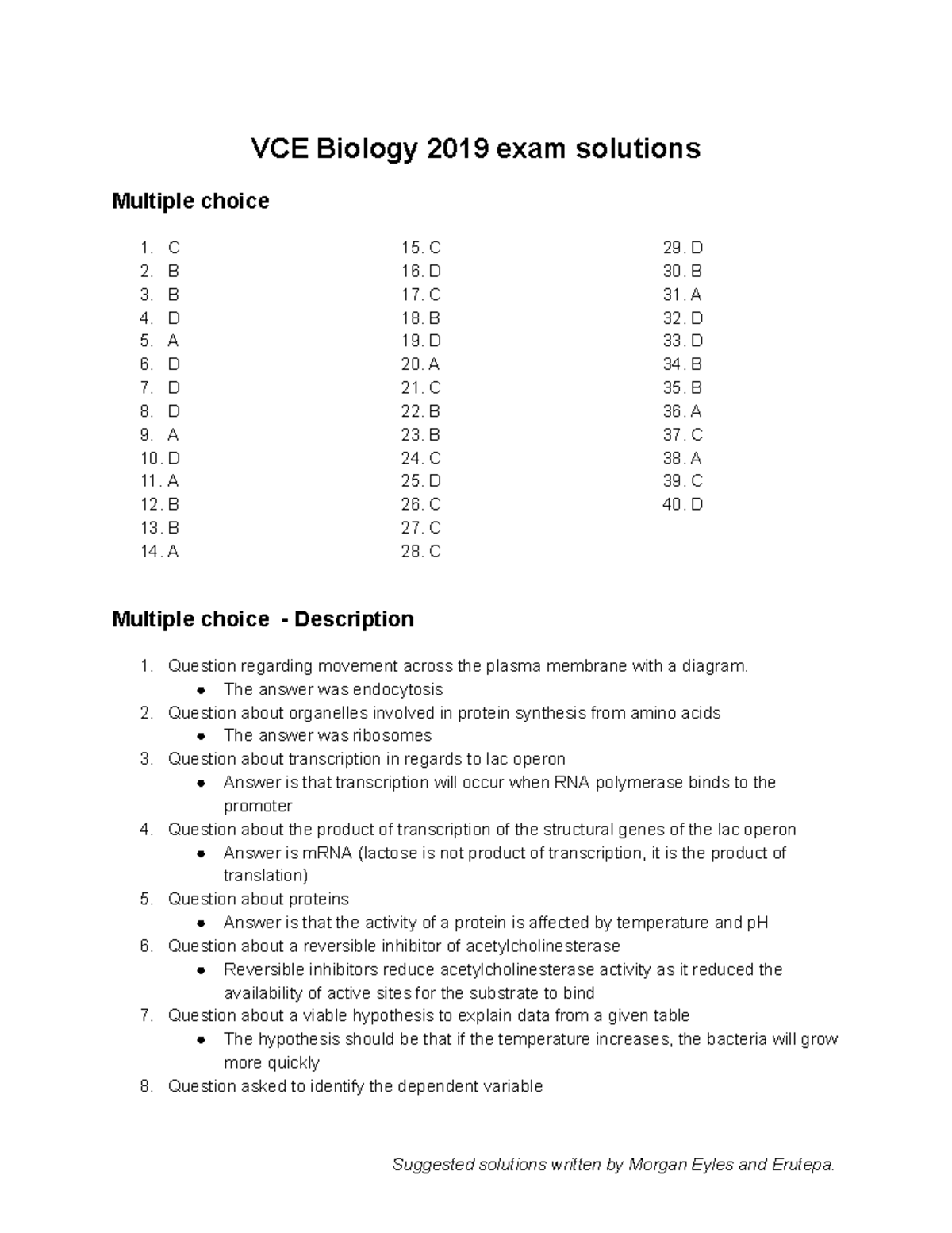 vce biology experiments