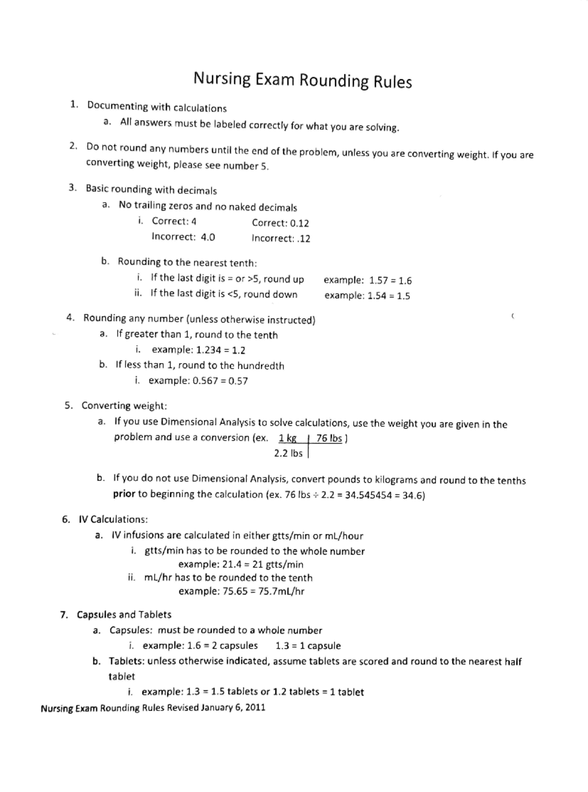 Lpn 4 - Nursing rounding rules. - LPN 1222 - Studocu
