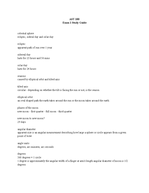 Ast 100 Final Guide Ast 100 Final Astronomy The Science That Deals