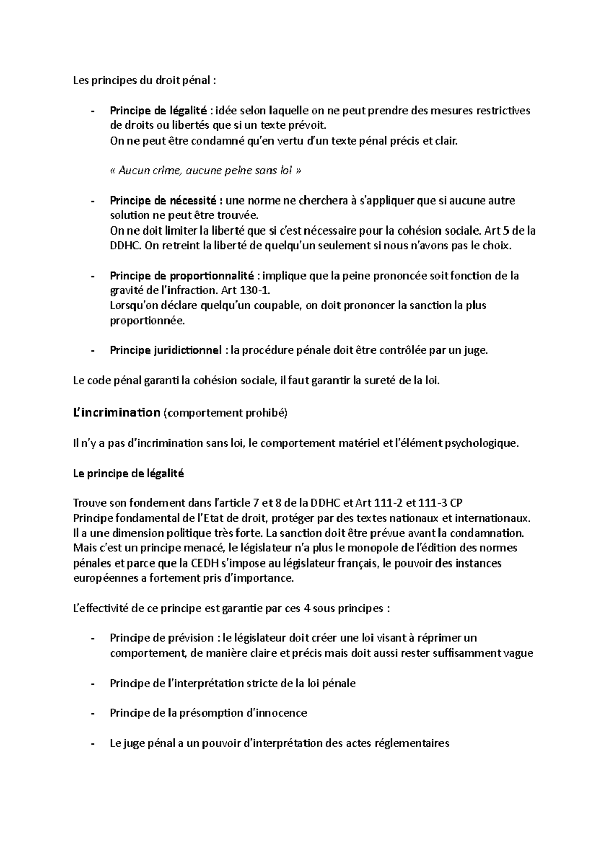 Les principes du droit pénal Les principes du droit Principe de selon laquelle on ne peut Les principes du droit pénal Les principes du droit Principe de selon laquelle on ne peut